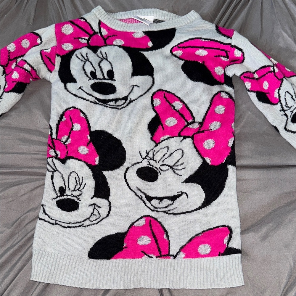 Pink and grey Minnie Mouse Sweater